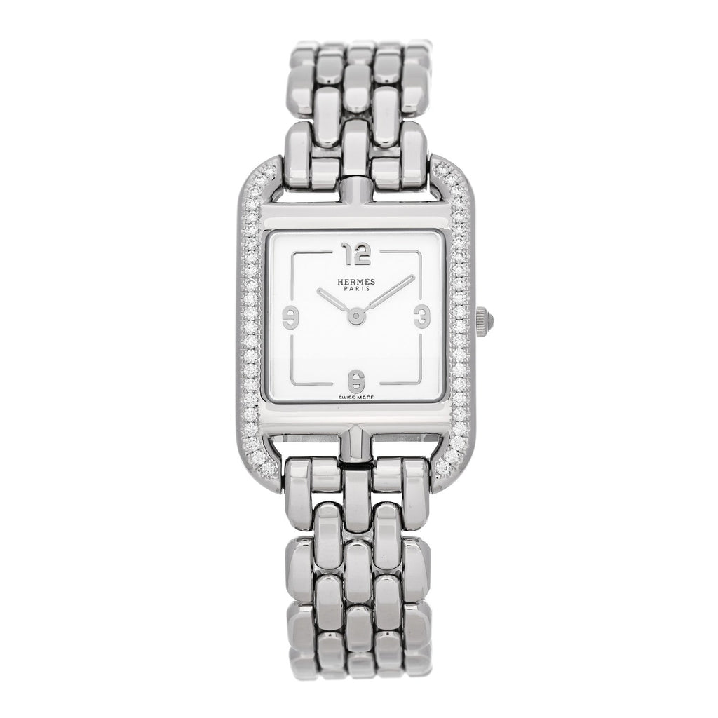 エルメス ステンレススチール ダイヤモンド ベゼル 23mm ケープコッド クォーツ ウォッチ (代金引換)
