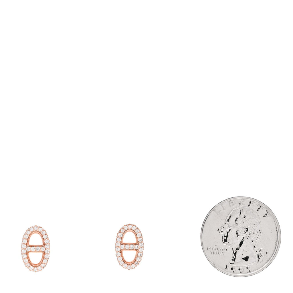 エルメス 18K ローズゴールド ダイヤモンド ニュー ファランドル ピアス (代金引換)