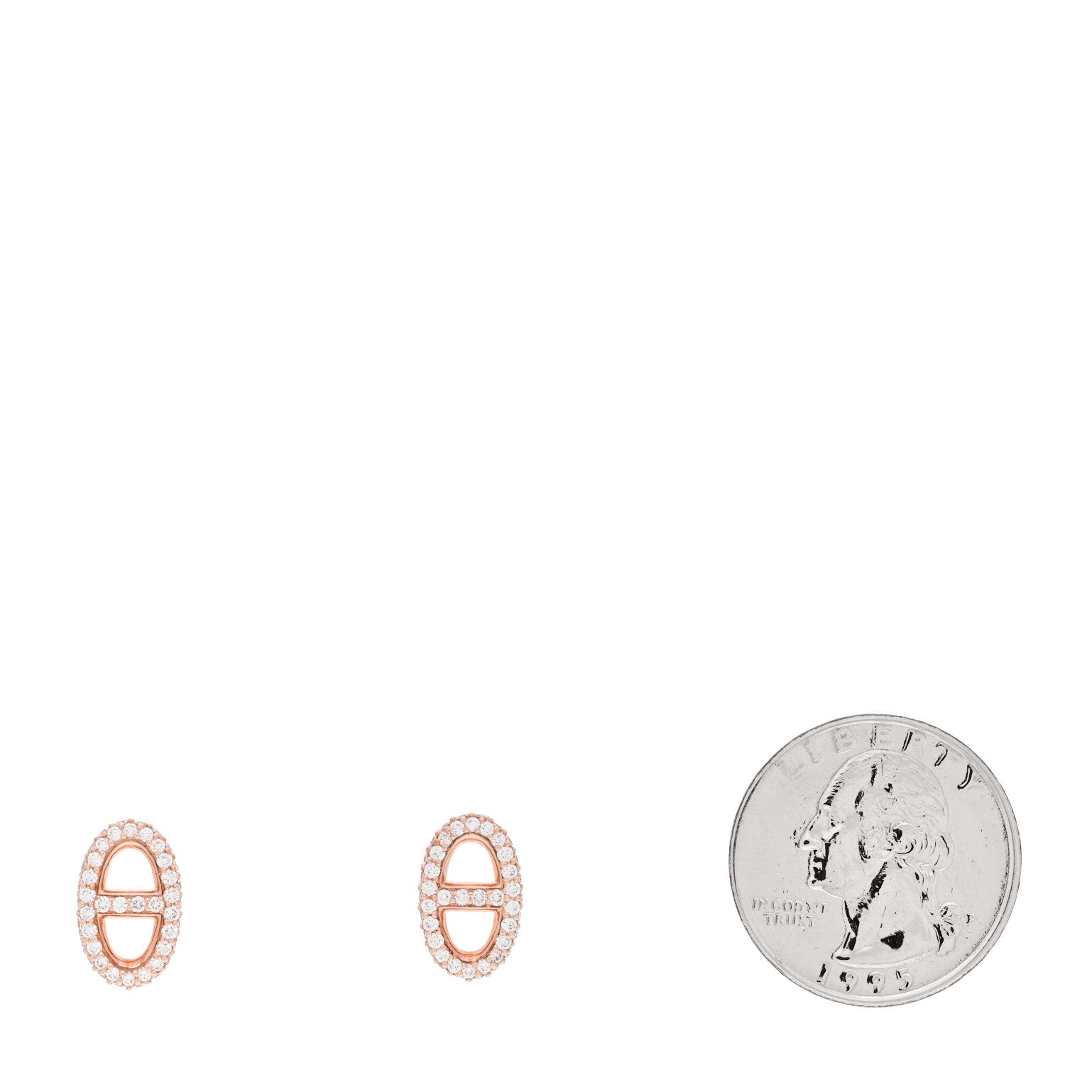 エルメス 18K ローズゴールド ダイヤモンド ニュー ファランドル ピアス (代金引換)