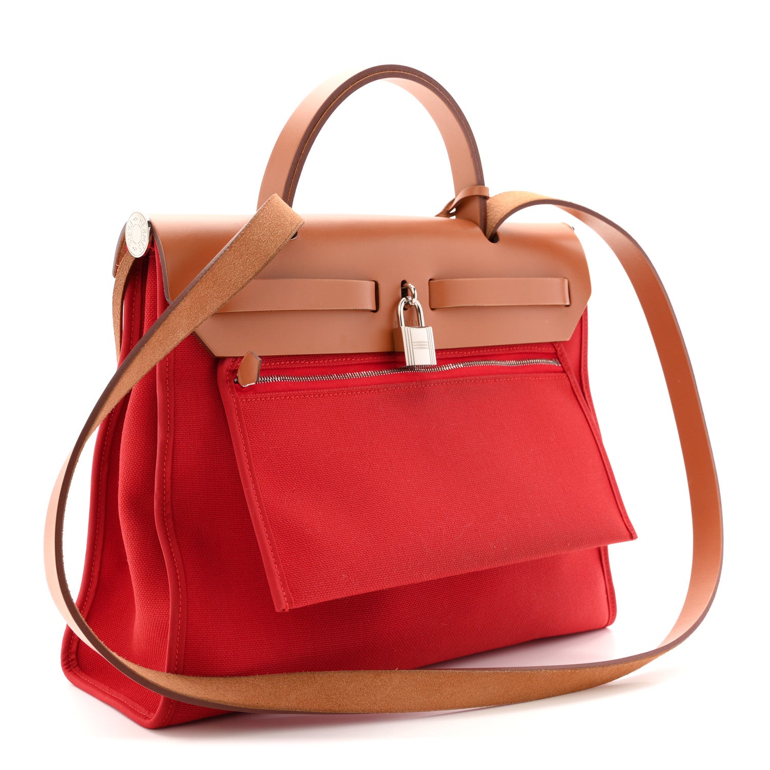 エルメス ヴァッシュ ハンター トワイル Herbag Zip 31 PM ルージュトマト ナチュラル (代金引換)