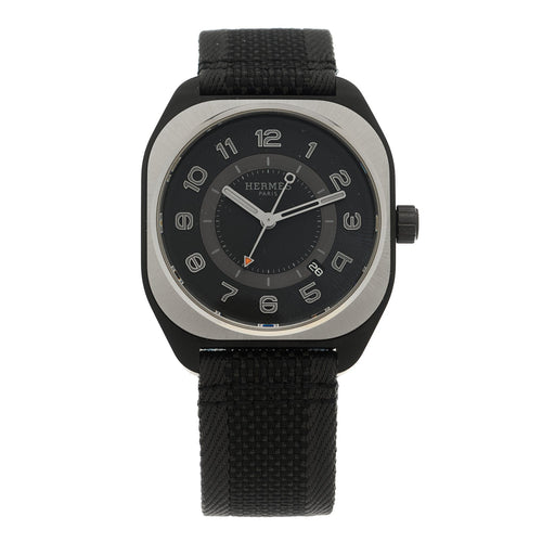 エルメス DLCコーティングチタニウムラバー 39mm H08 自動巻き腕時計 ノワール (代金引換)