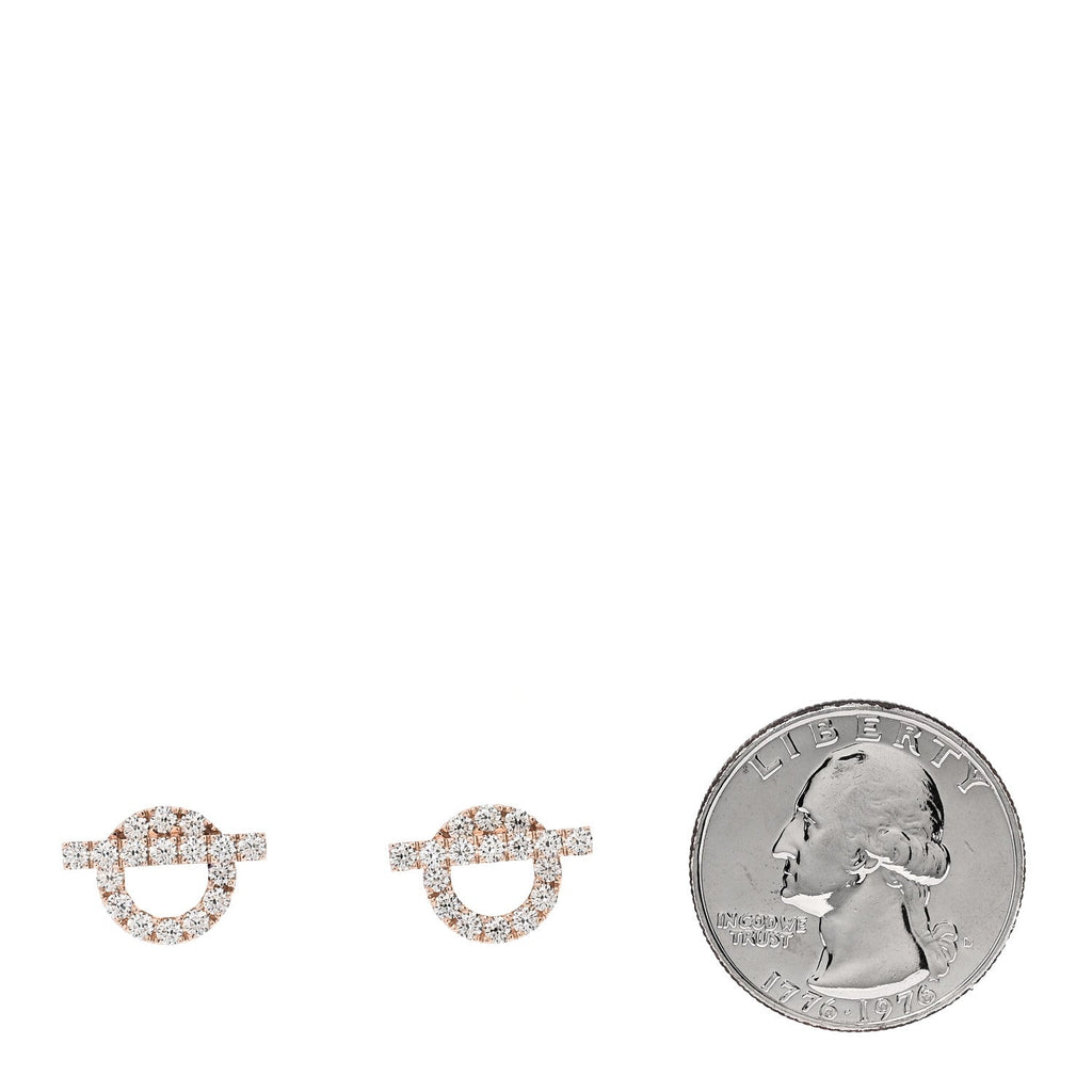 エルメス 18K ローズゴールド ダイヤモンド フィネス ピアス (代金引換)