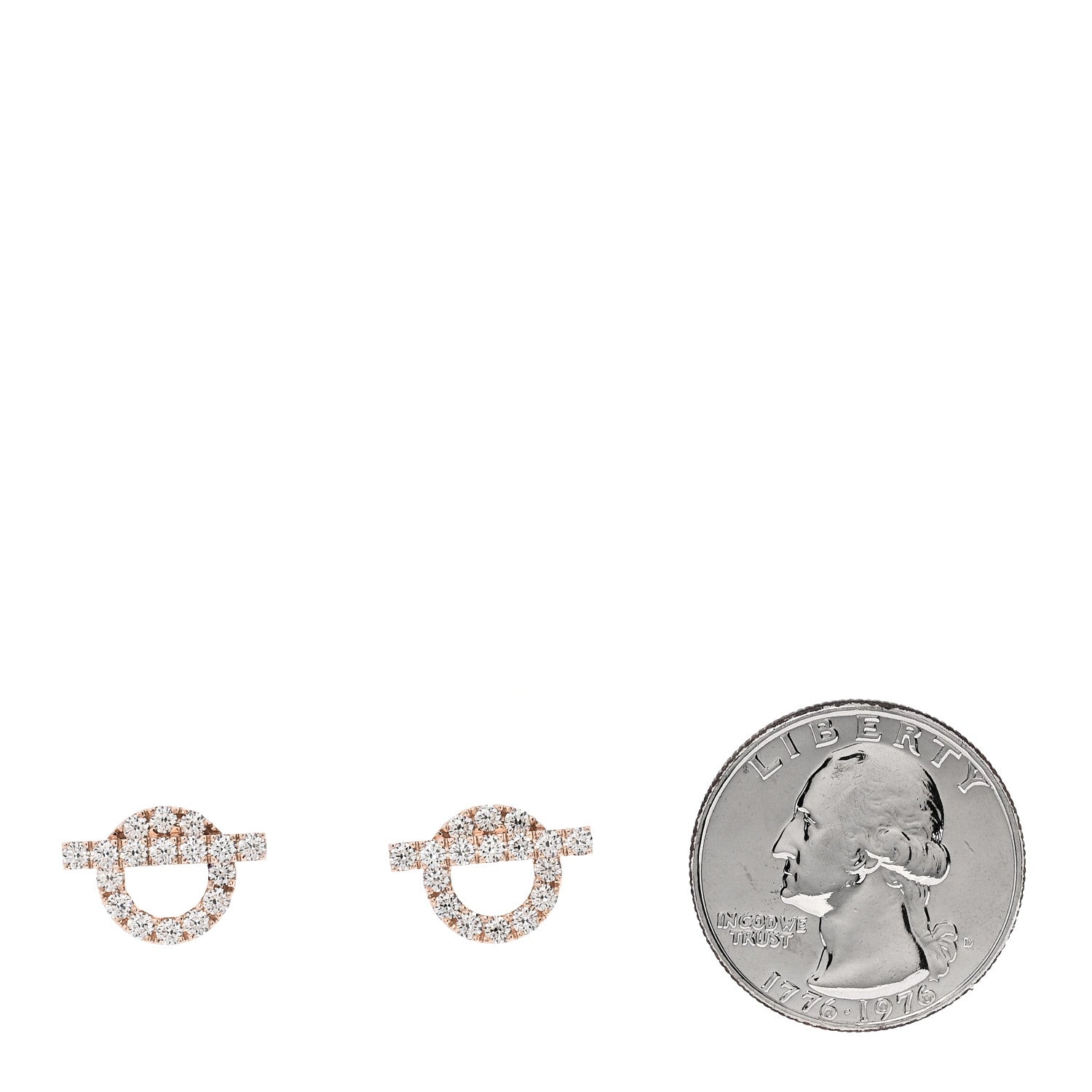 エルメス 18K ローズゴールド ダイヤモンド フィネス ピアス (代金引換)