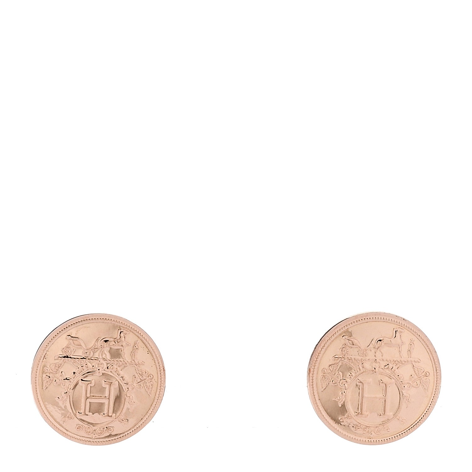 エルメス 18K ローズゴールド TPM エクスリブリス スタッドピアス (代金引換)