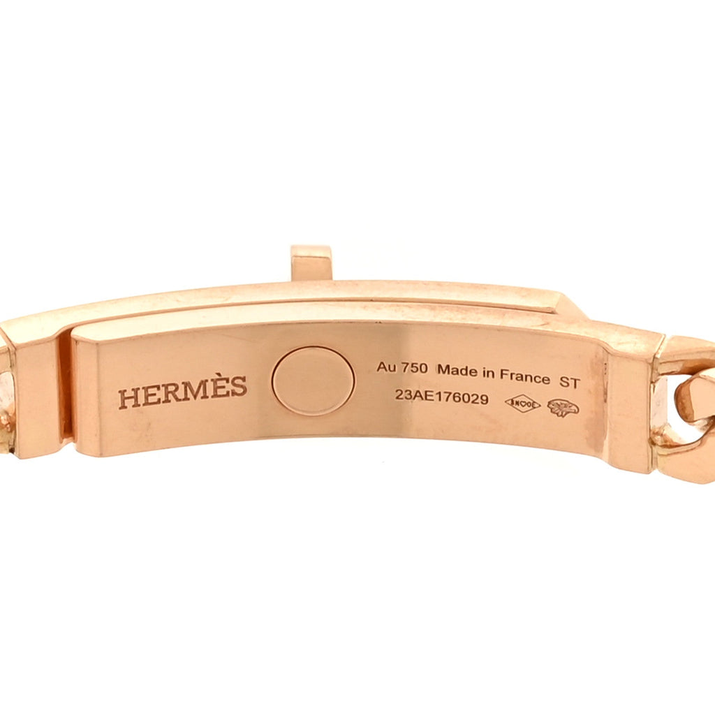 エルメス 18K ローズゴールド ダイヤモンド PM ケリー グルメット ブレスレット ST (代金引換)