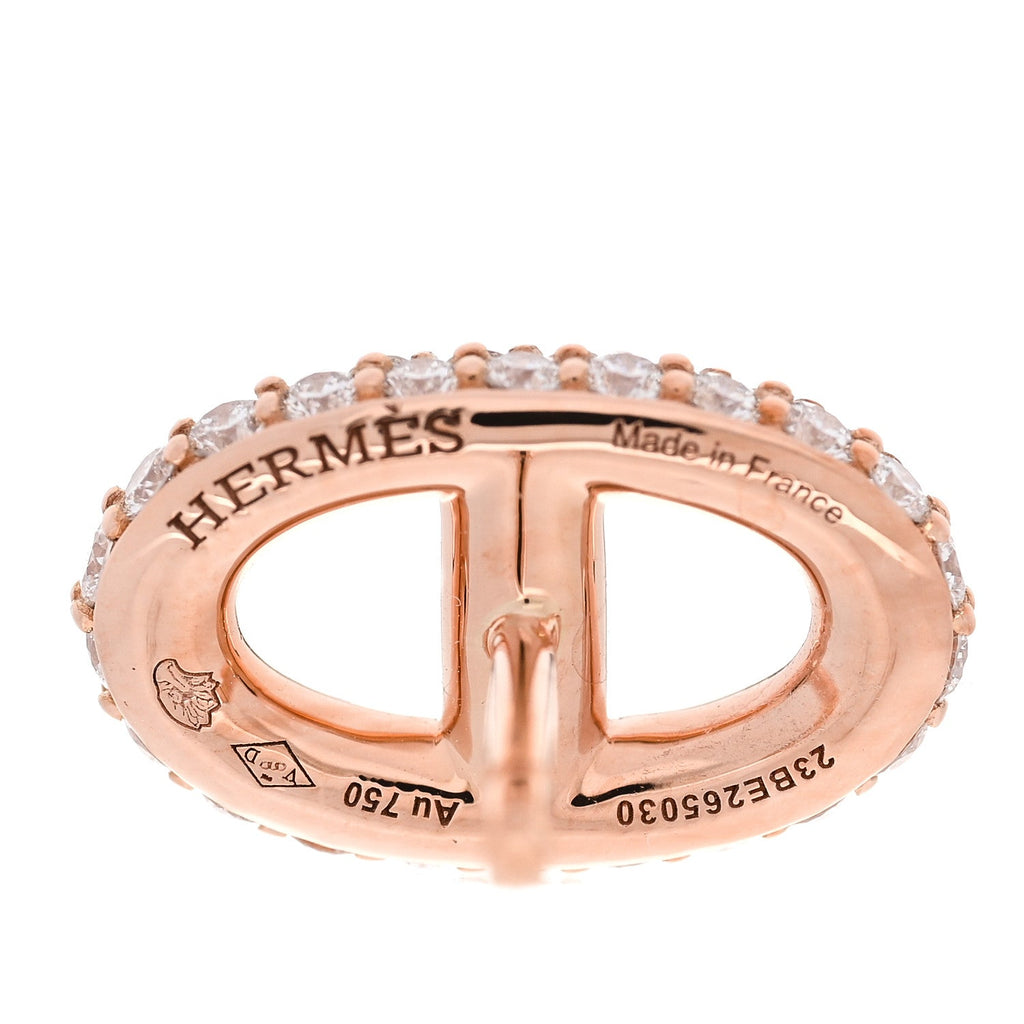 エルメス 18K ローズゴールド ダイヤモンド ニュー ファランドル ピアス (代金引換)