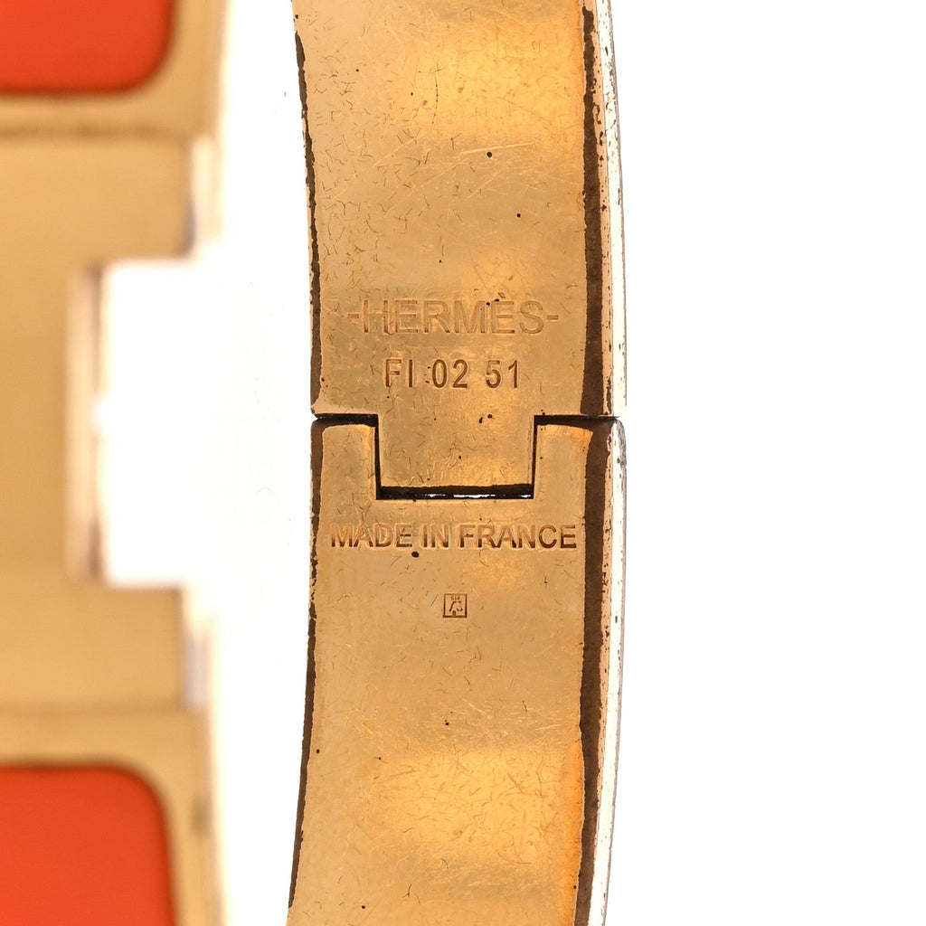 エルメス マットエナメル ナロークリックラック HH ブレスレット T4 オレンジ (代金引換)