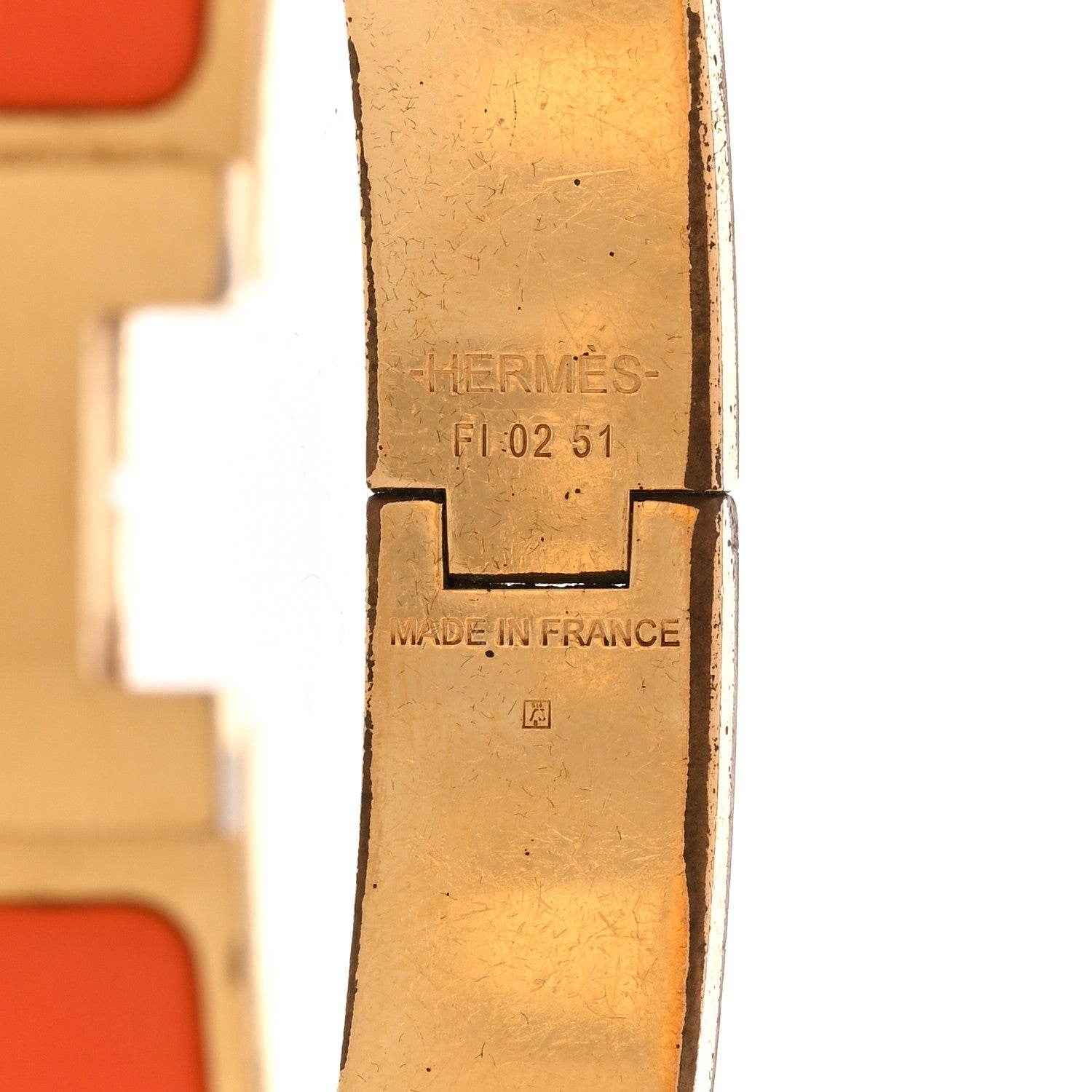 エルメス マットエナメル ナロークリックラック HH ブレスレット T4 オレンジ (代金引換)