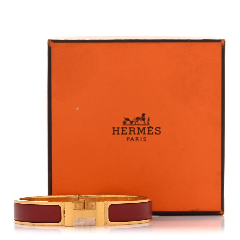 エルメス マットエナメル ナロークリックラック HH ブレスレット T4 ルージュ H (代金引換)
