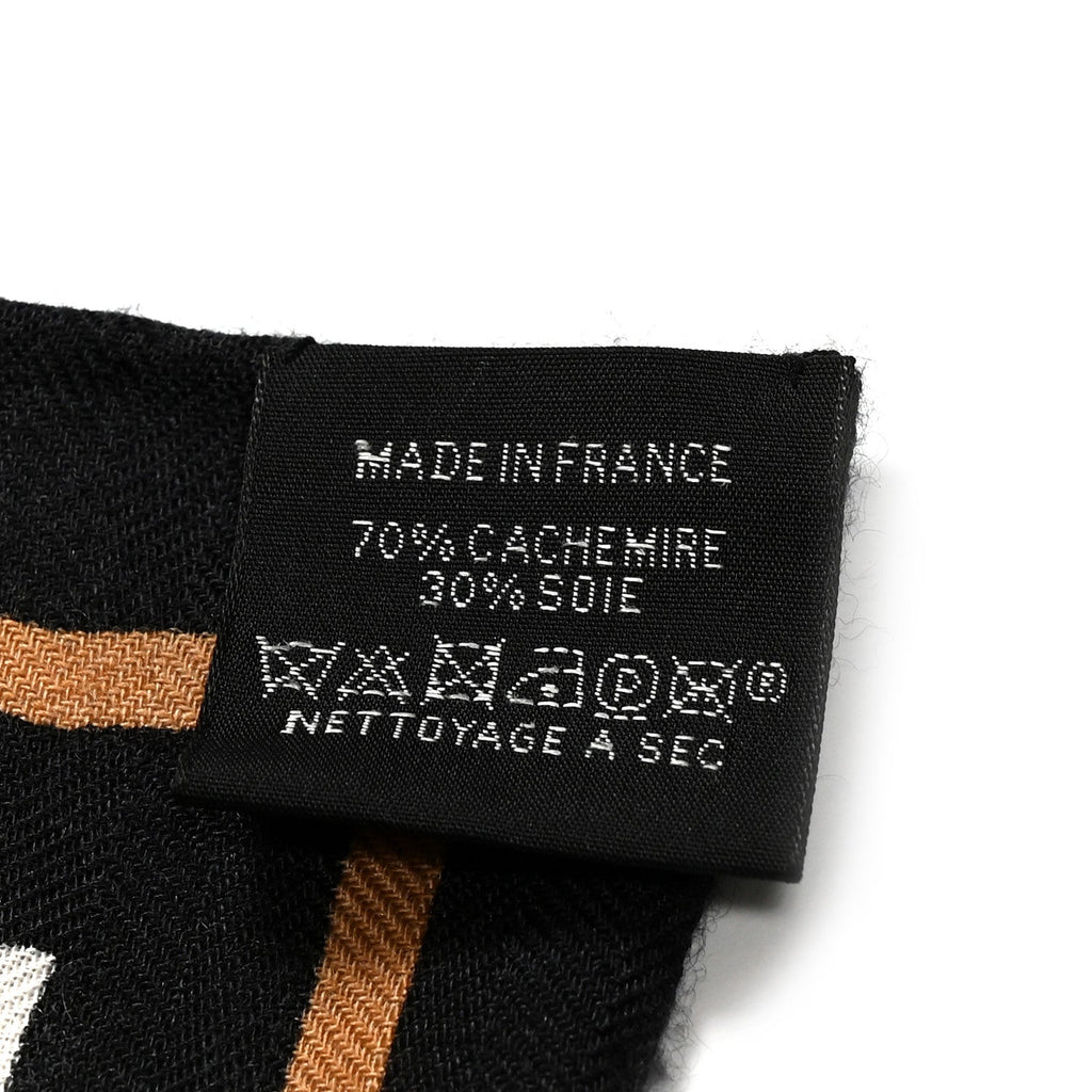 エルメス カシミヤシルク ラ・プロムナード・デュ・マタン バンダナ ショール 140 ブラック ノワゼット ゴールド (代金引換)