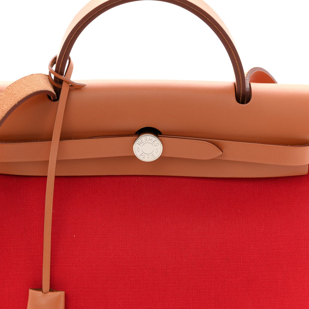 エルメス ヴァッシュ ハンター トワイル Herbag Zip 31 PM ルージュトマト ナチュラル (代金引換)