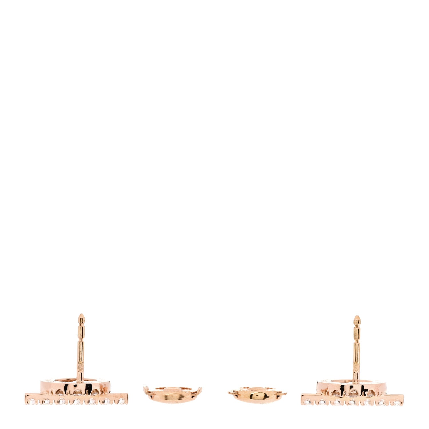 エルメス 18K ローズゴールド ダイヤモンド フィネス ピアス (代金引換)