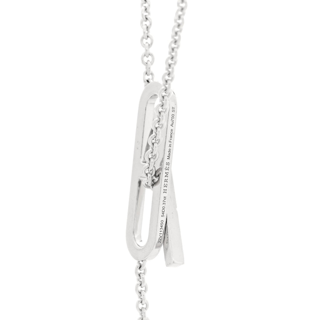 エルメス 18K ホワイトゴールド ダイヤモンド PM エヴェル・チェーン・ダンブル ネックレス ST (代金引換)