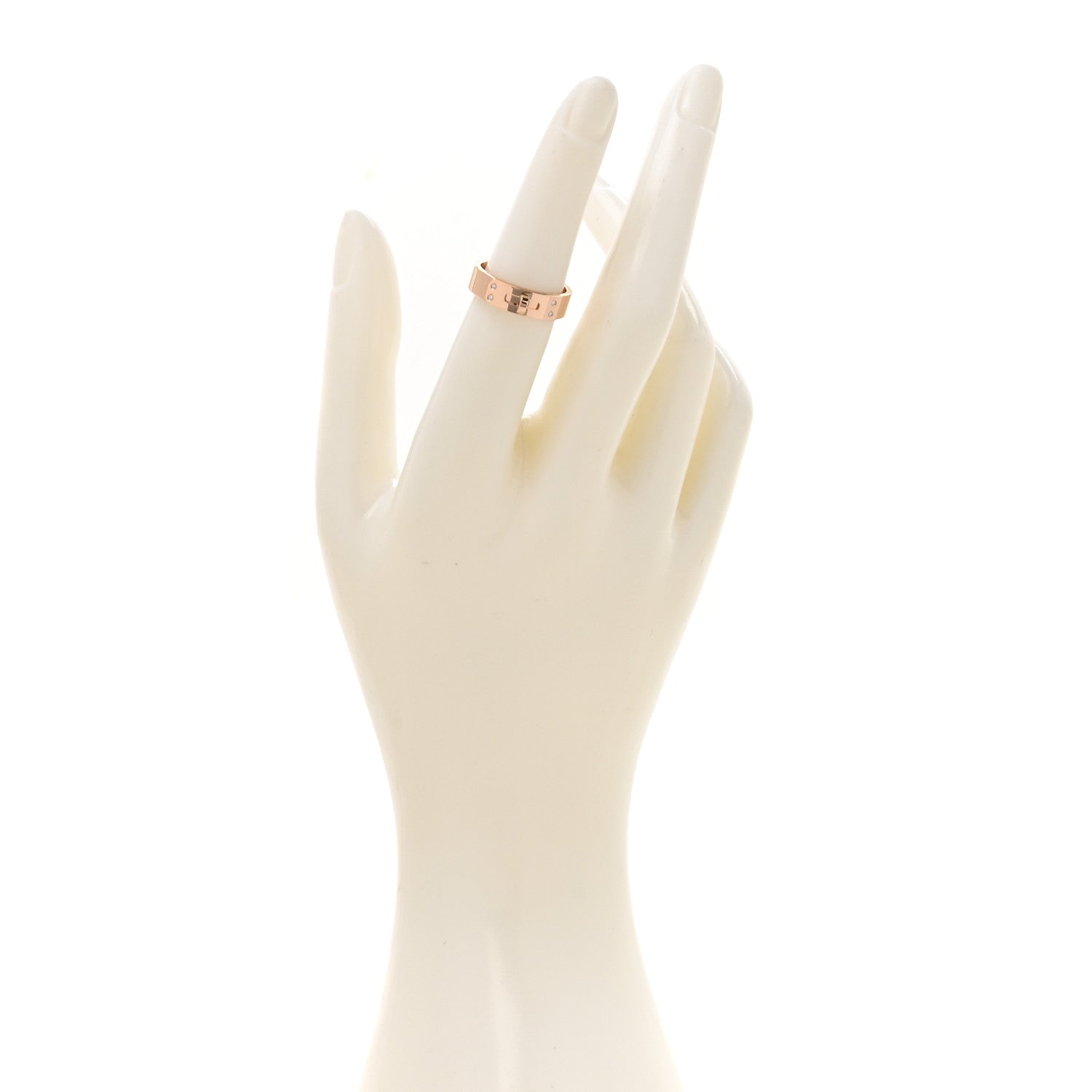 エルメス 18K ローズゴールド ダイヤモンド PM ケリー リング 52 6 (代金引換)